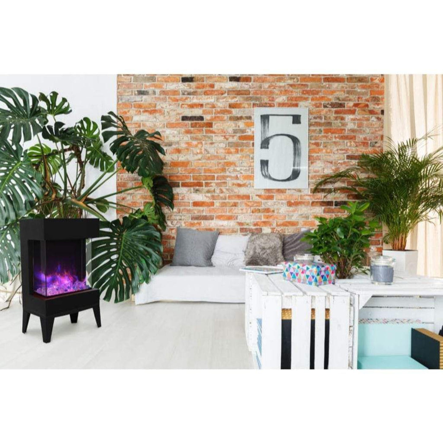 Amantii THE CUBE Lumina 20" 3-Sided Smart Wall Mount Electric Fireplace