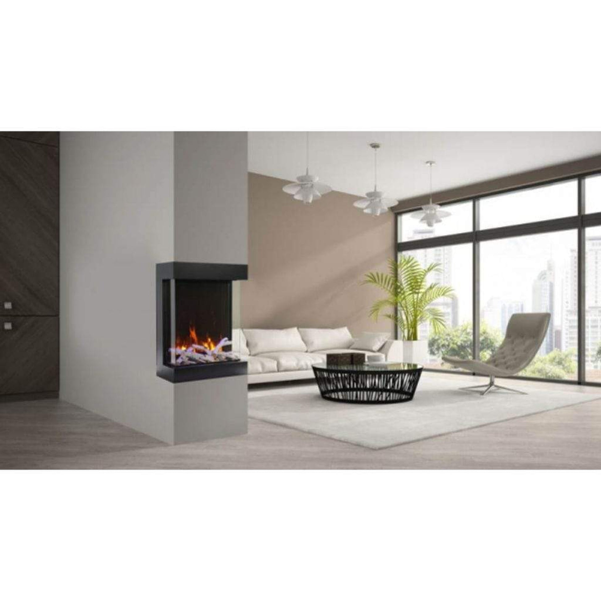 Amantii THE CUBE Lumina 20" 3-Sided Smart Wall Mount Electric Fireplace