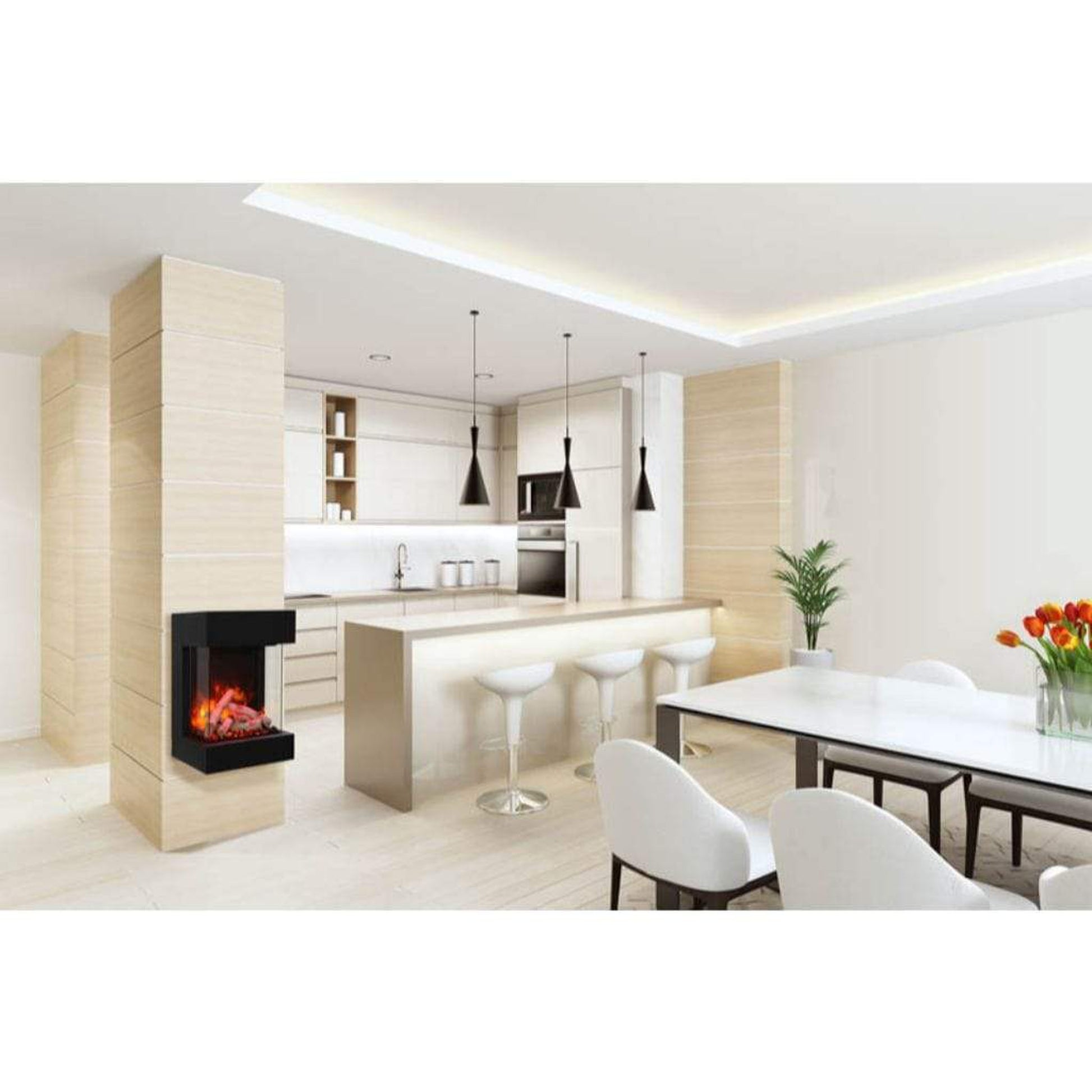 Amantii THE CUBE Lumina 20" 3-Sided Smart Wall Mount Electric Fireplace