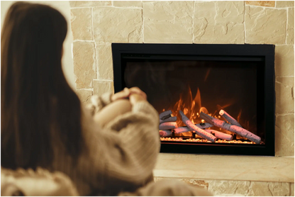 Amantii Traditional Bespoke 30" Indoor/Outdoor Smart Electric Fireplace Insert