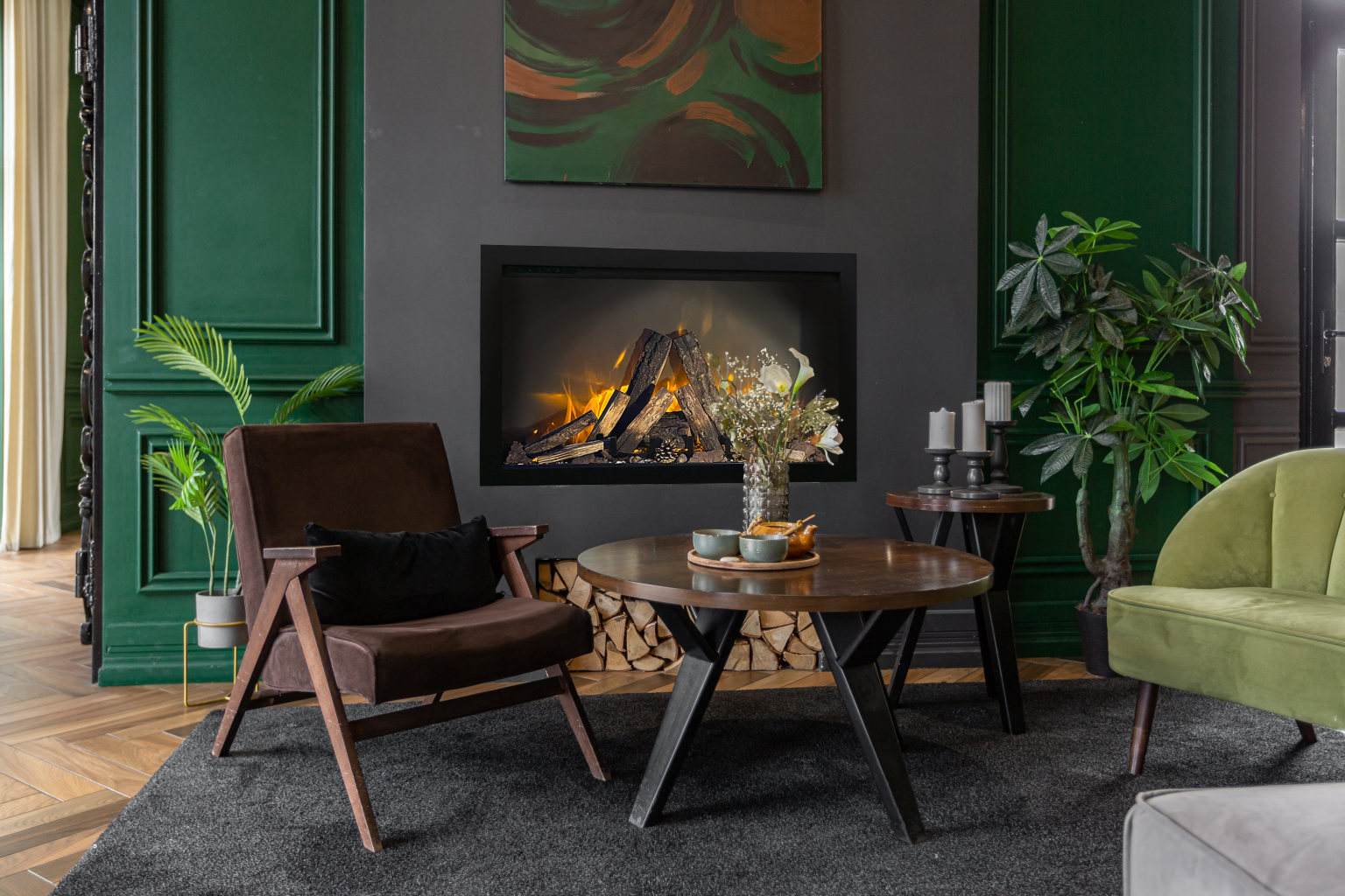 Amantii Traditional Bespoke 30" Indoor/Outdoor Smart Electric Fireplace Insert