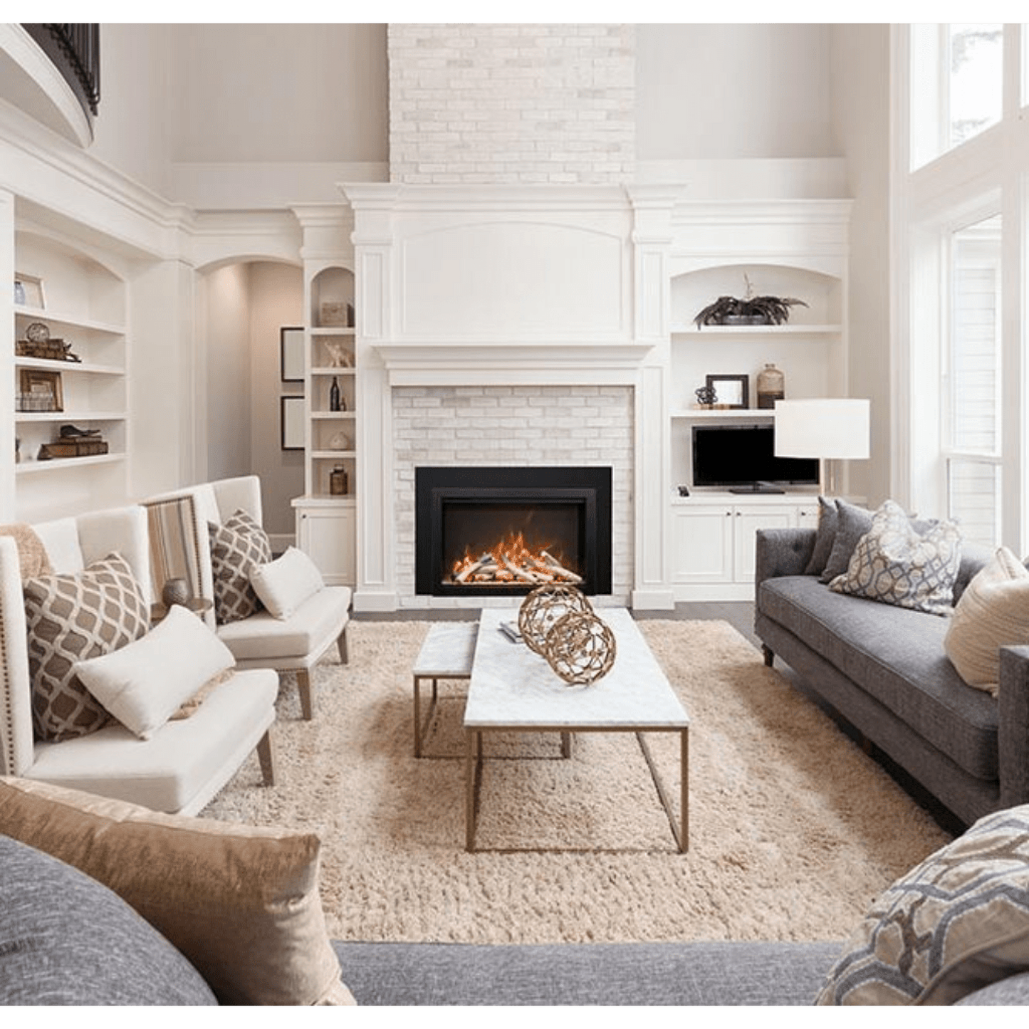 Amantii Traditional Bespoke 33" Indoor/Outdoor Smart Electric Fireplace Insert