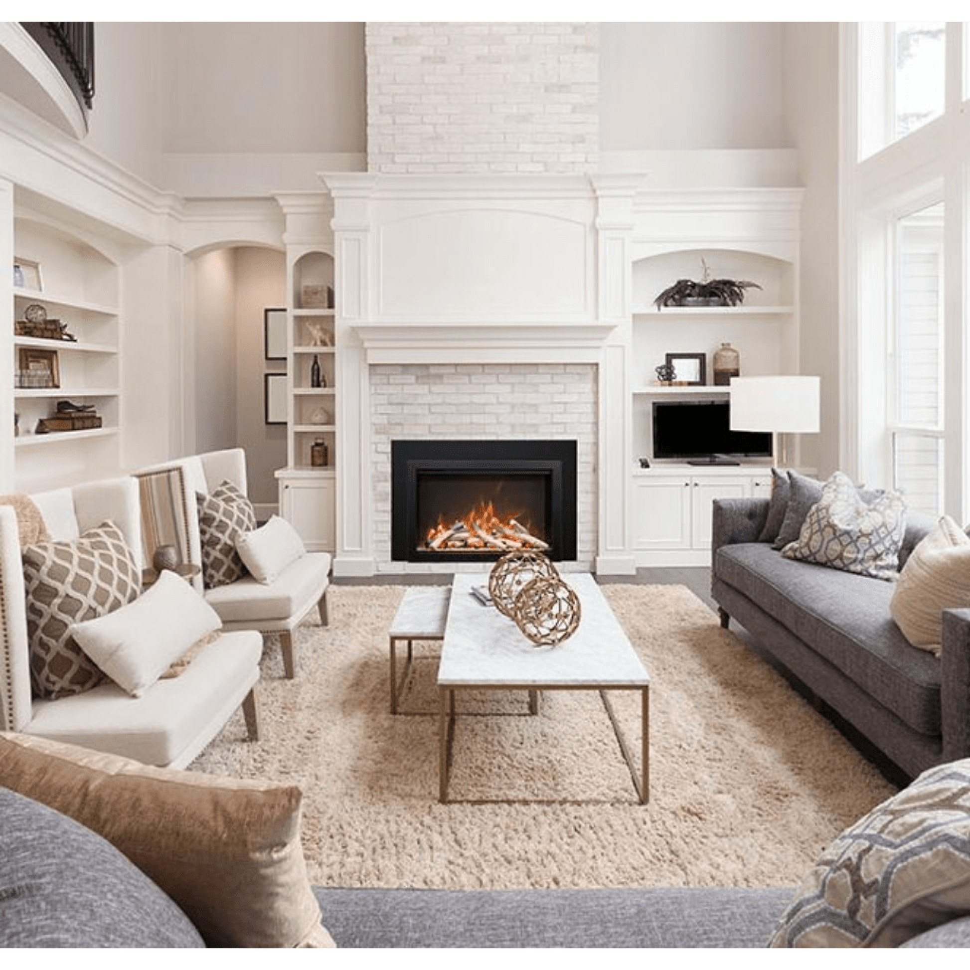 Amantii Traditional Bespoke 33" Indoor/Outdoor Smart Electric Fireplace Insert