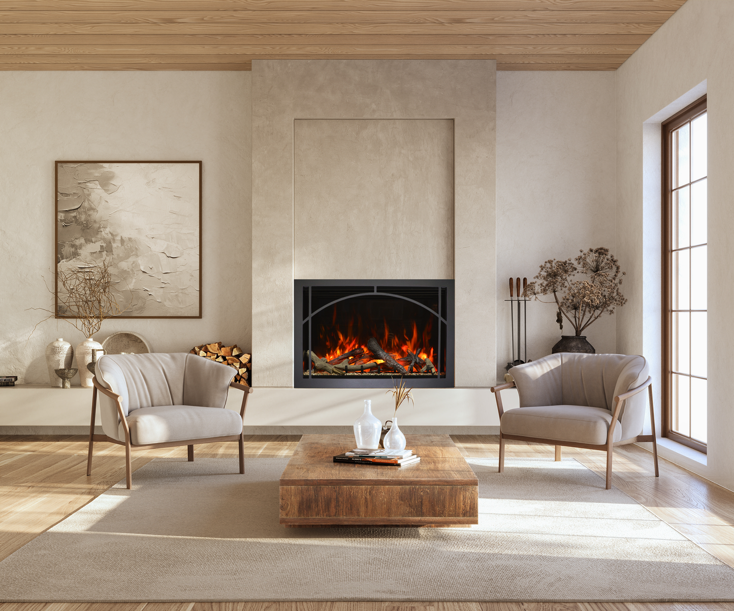 Amantii Traditional Lumina 26" Indoor/Outdoor Smart Electric Fireplace Insert