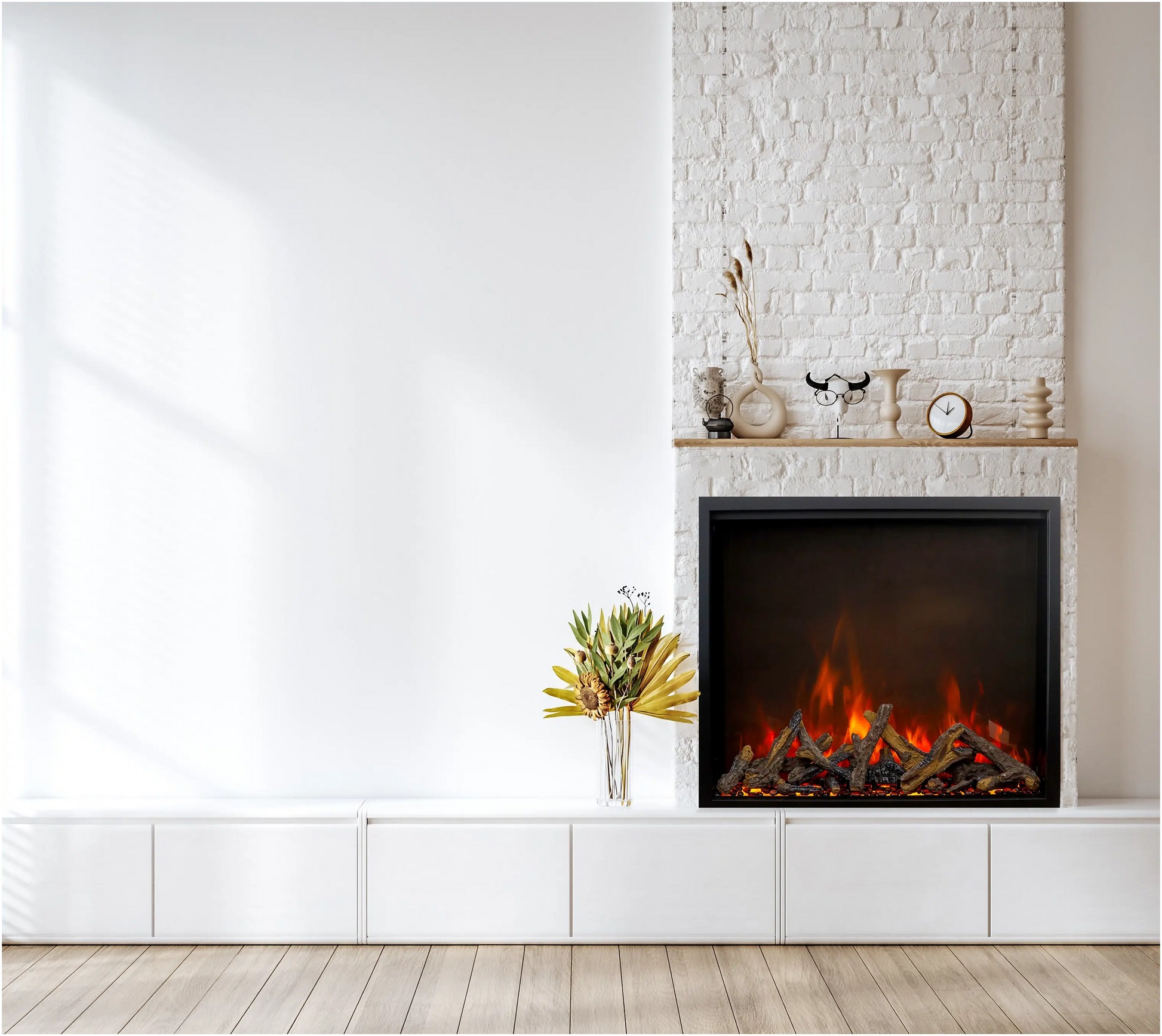 Amantii Traditional Lumina 33" Indoor/Outdoor Smart Electric Fireplace Insert