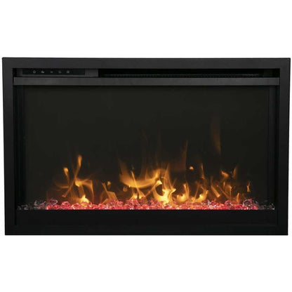 Amantii Traditional Xtraslim 26" Smart Electric Fireplace With Clear Glass Media