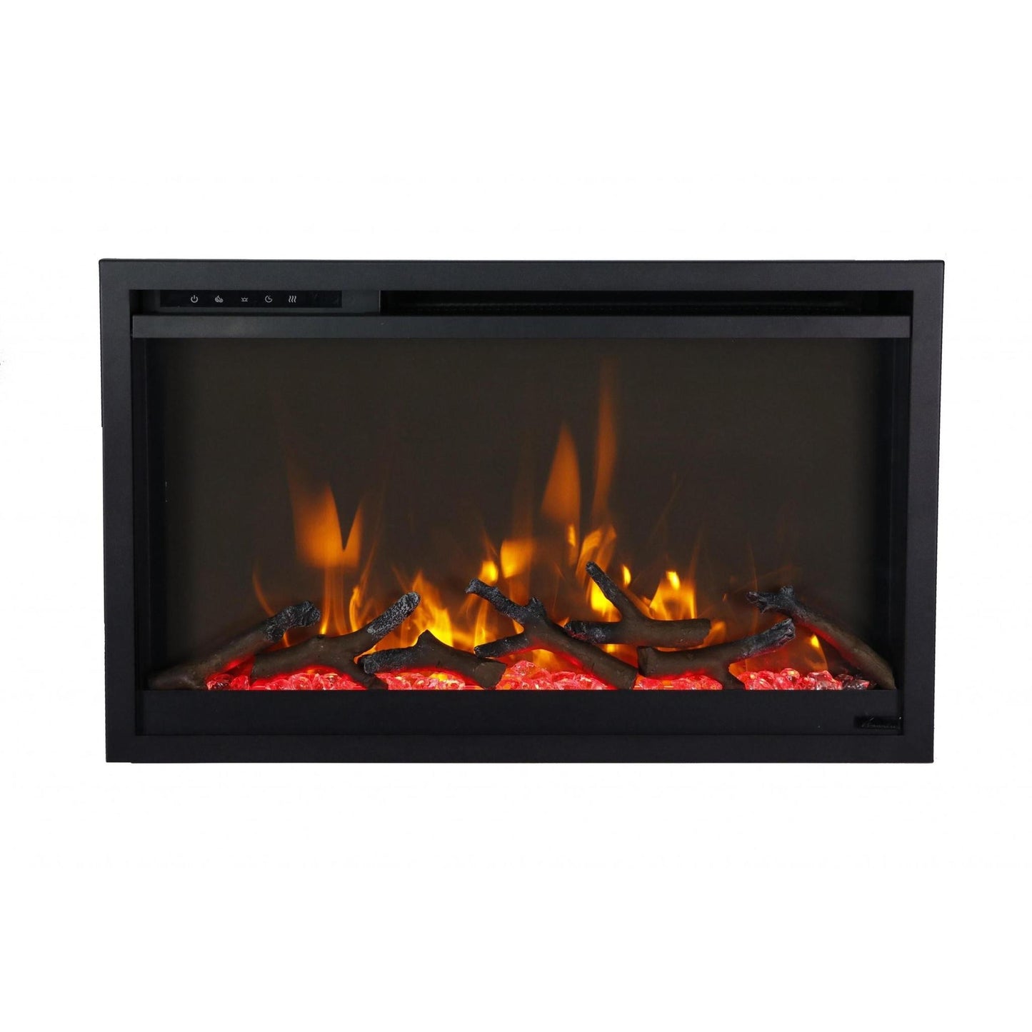 Amantii Traditional Xtraslim 26" Smart Electric Fireplace With Clear Glass Media