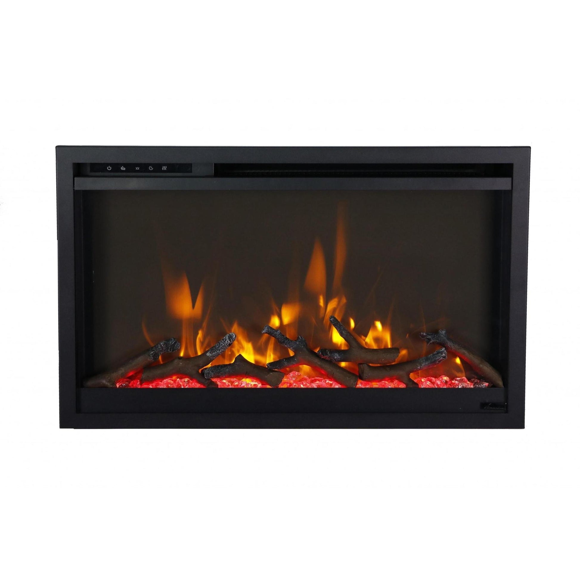Amantii Traditional Xtraslim 26" Smart Electric Fireplace With Clear Glass Media