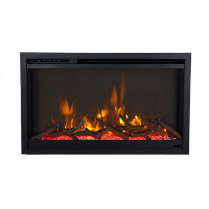 Amantii Traditional Xtraslim 26" Smart Electric Fireplace With Clear Glass Media