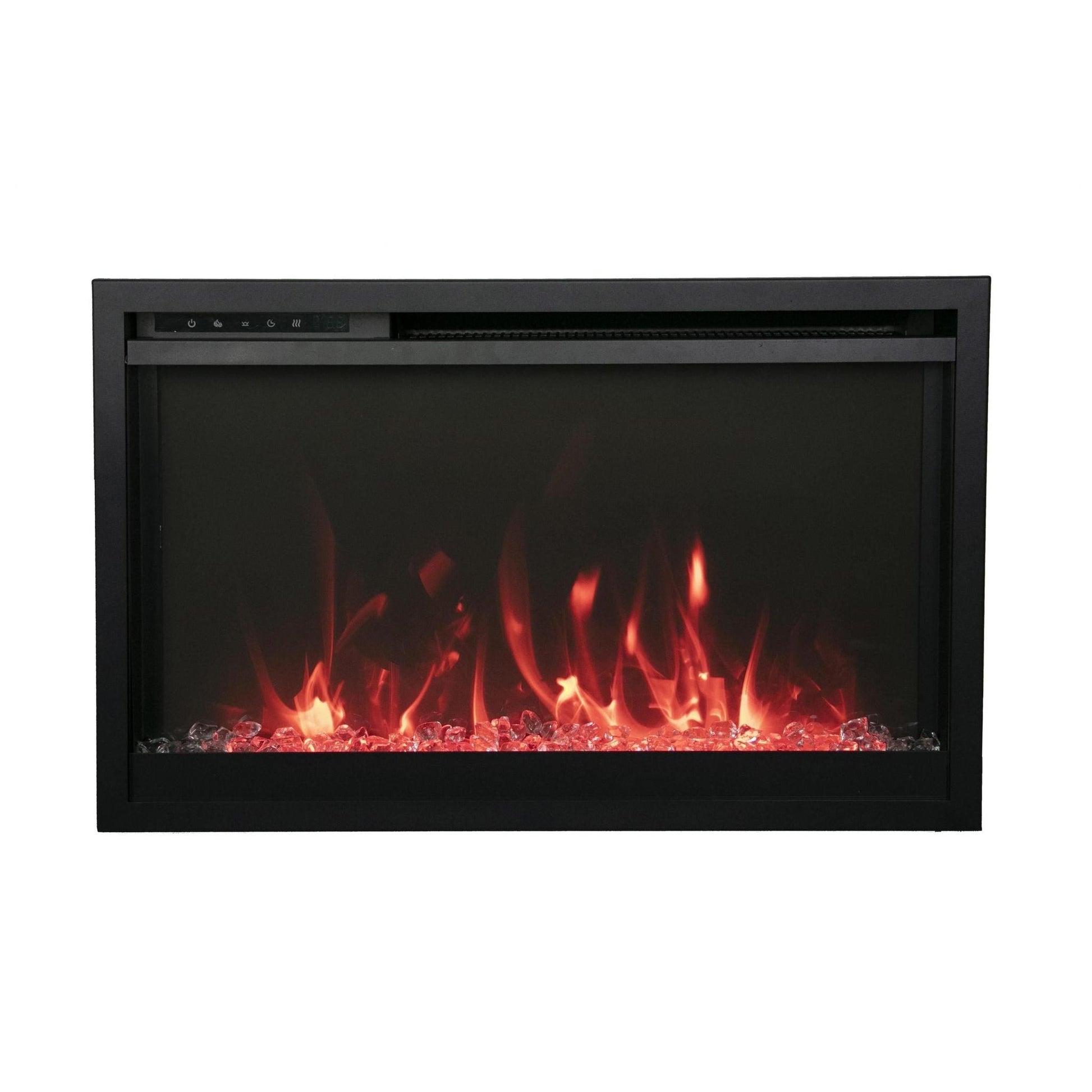 Amantii Traditional Xtraslim 26" Smart Electric Fireplace With Clear Glass Media