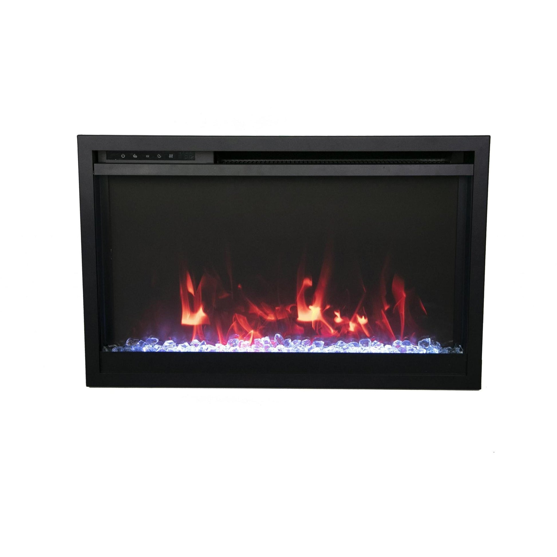 Amantii Traditional Xtraslim 26" Smart Electric Fireplace With Clear Glass Media