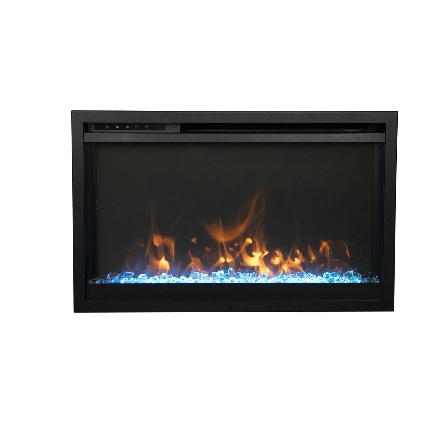 Amantii Traditional Xtraslim 26" Smart Electric Fireplace With Clear Glass Media