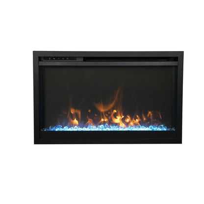Amantii Traditional Xtraslim 26" Smart Electric Fireplace With Clear Glass Media