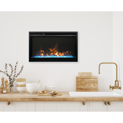 Amantii Traditional Xtraslim 26" Smart Electric Fireplace With Clear Glass Media
