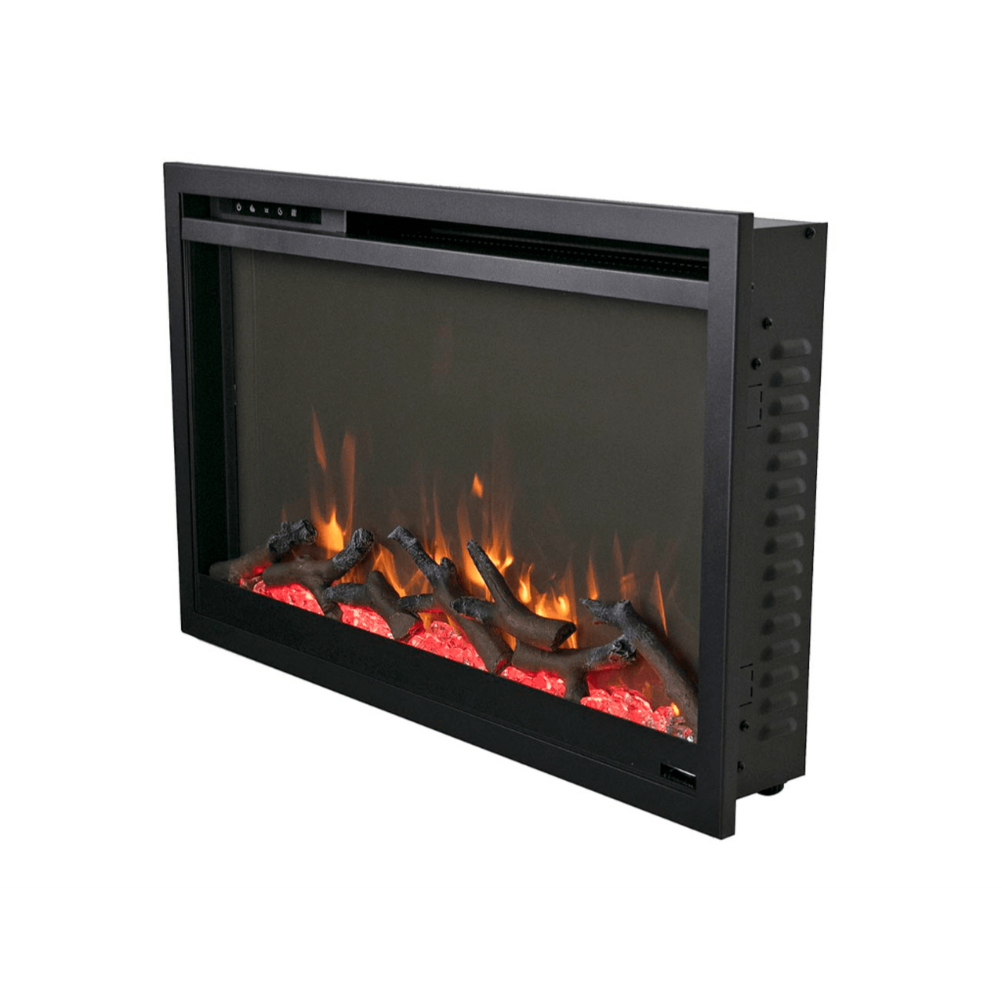 Amantii Traditional Xtraslim 30" Smart Electric Fireplace With Clear Glass Media
