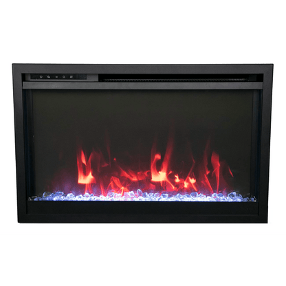 Amantii Traditional Xtraslim 30" Smart Electric Fireplace With Clear Glass Media