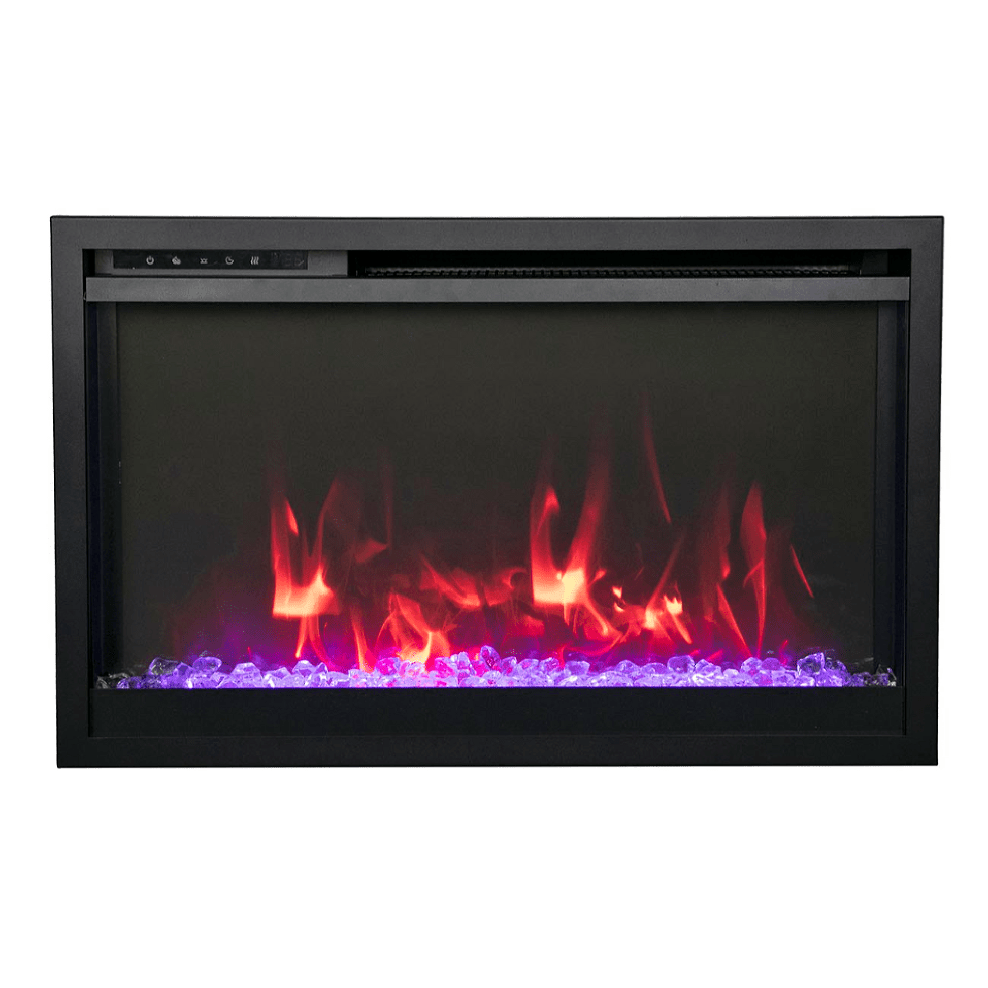 Amantii Traditional Xtraslim 30" Smart Electric Fireplace With Clear Glass Media
