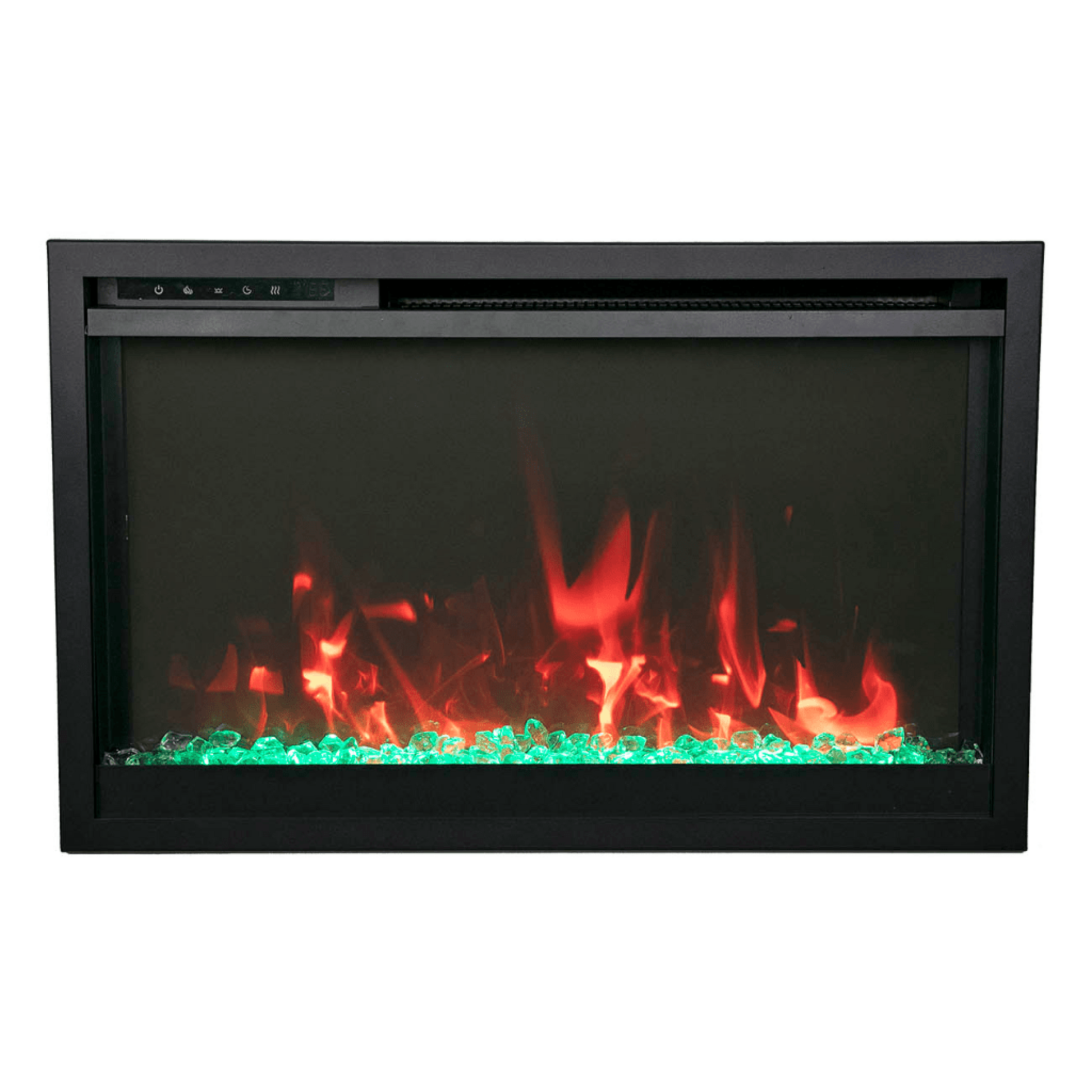 Amantii Traditional Xtraslim 30" Smart Electric Fireplace With Clear Glass Media