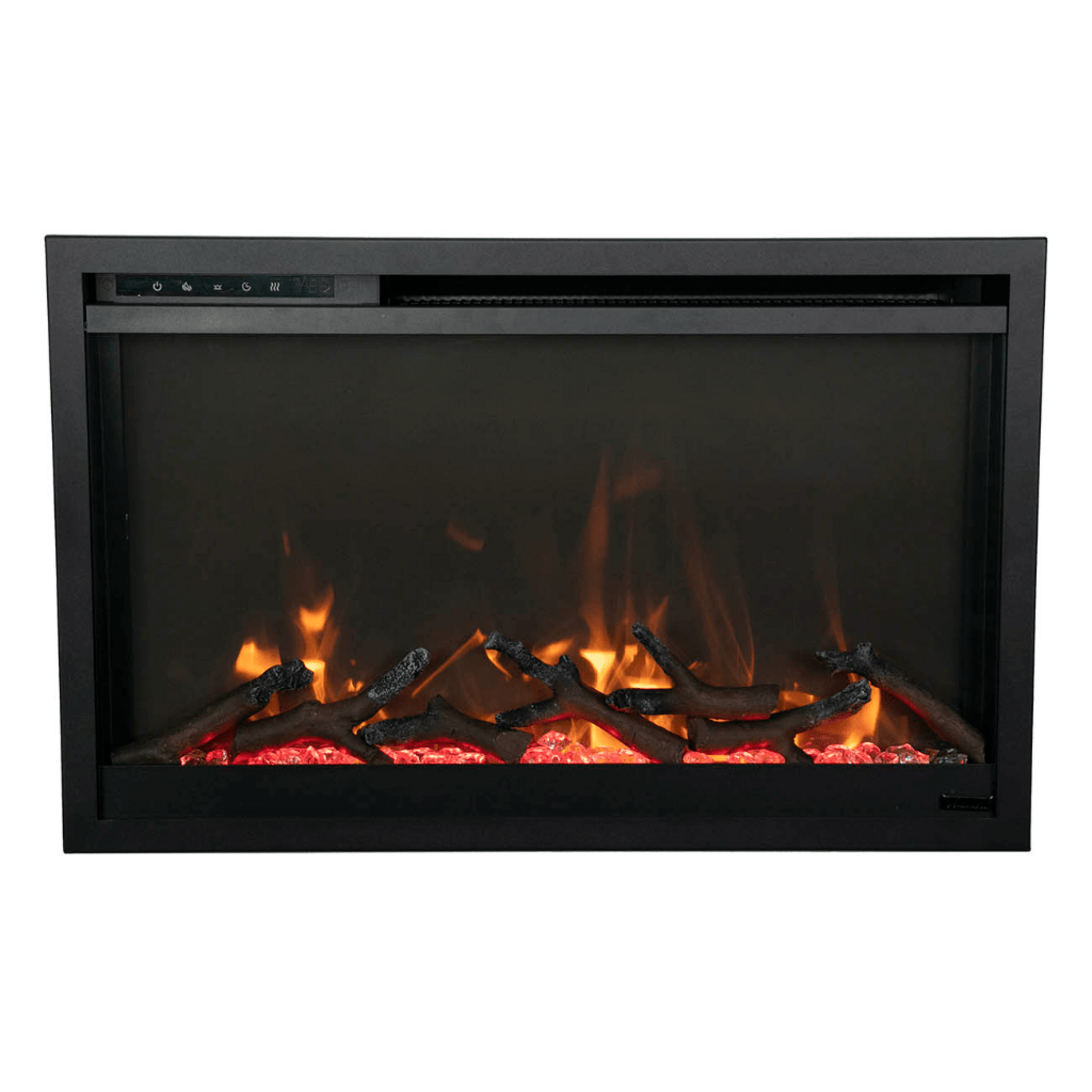 Amantii Traditional Xtraslim 30" Smart Electric Fireplace With Clear Glass Media