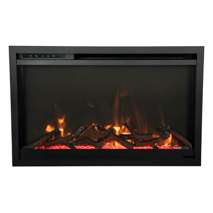 Amantii Traditional Xtraslim 30" Smart Electric Fireplace With Clear Glass Media