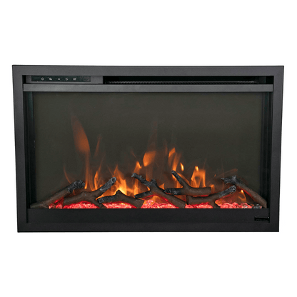 Amantii Traditional Xtraslim 30" Smart Electric Fireplace With Clear Glass Media
