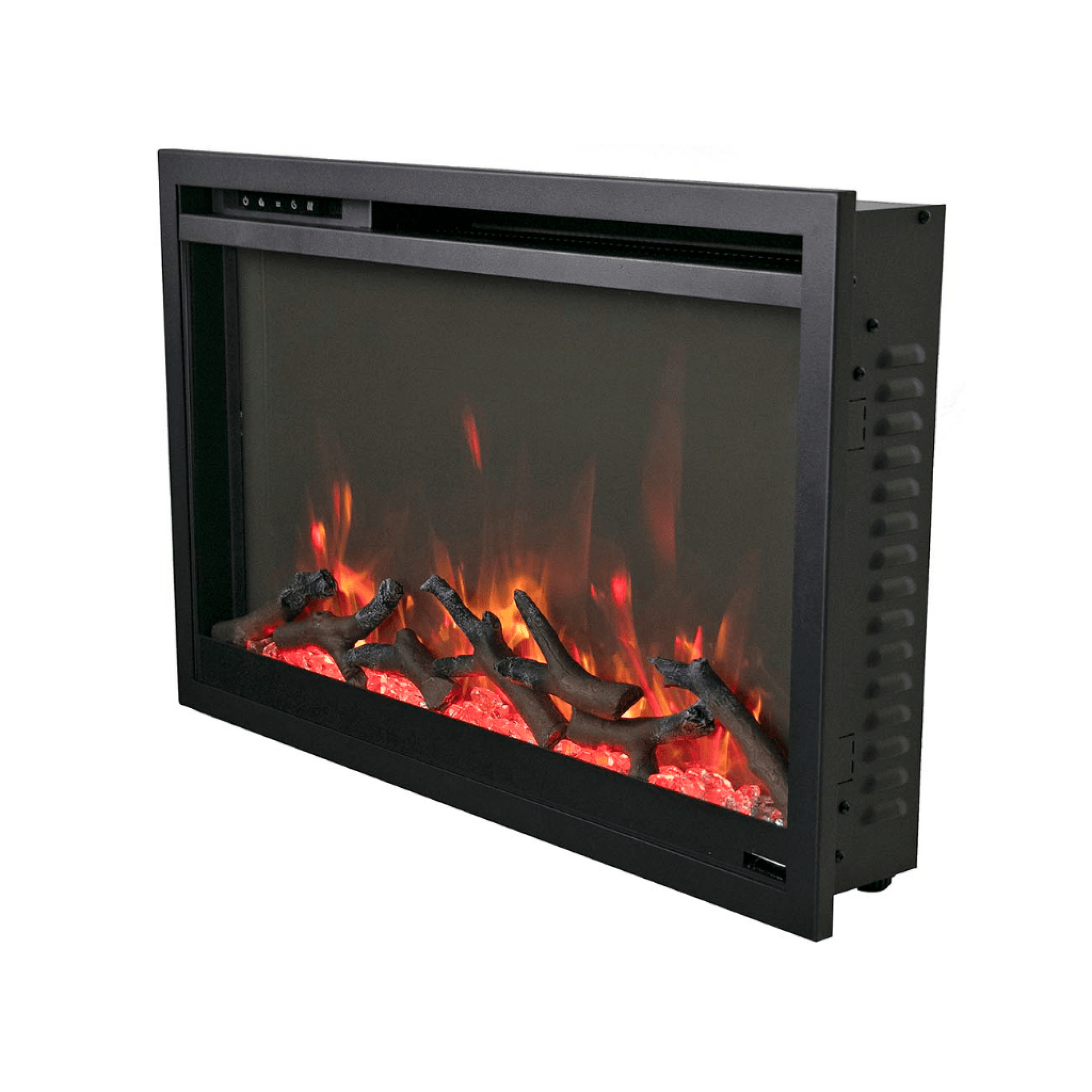 Amantii Traditional Xtraslim 33" Smart Electric Fireplace With Clear Glass Media