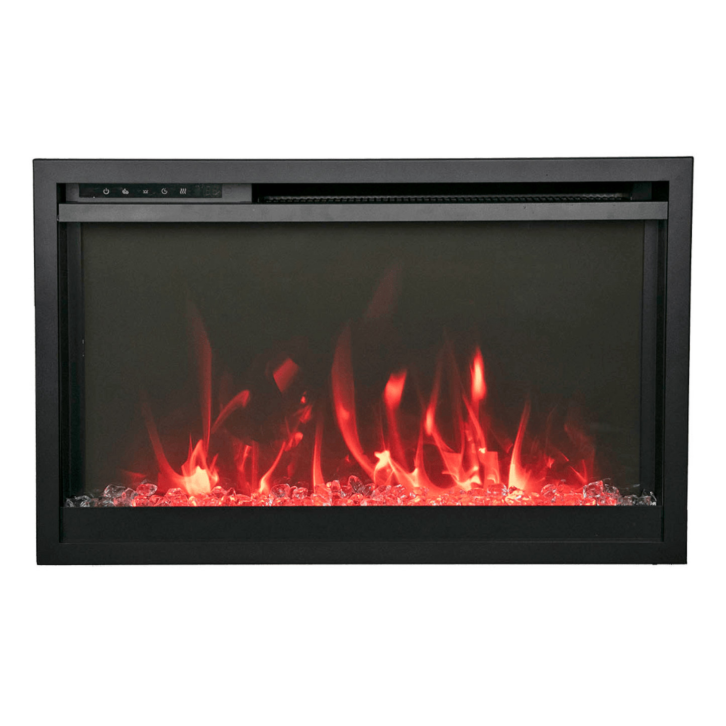 Amantii Traditional Xtraslim 33" Smart Electric Fireplace With Clear Glass Media