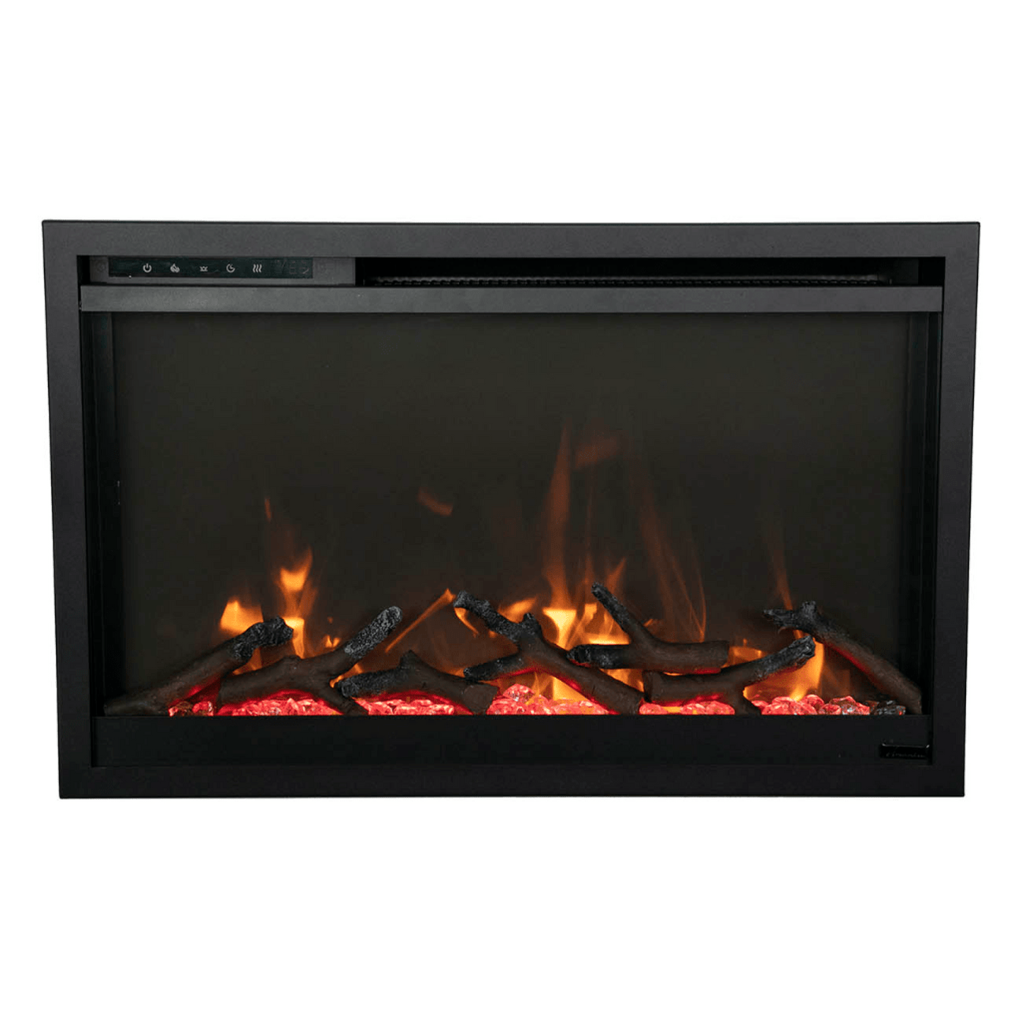 Amantii Traditional Xtraslim 33" Smart Electric Fireplace With Clear Glass Media