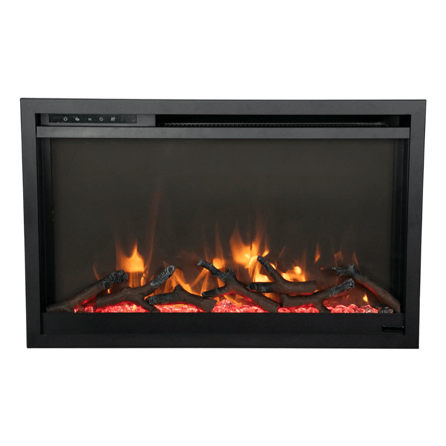 Amantii Traditional Xtraslim 33" Smart Electric Fireplace With Clear Glass Media