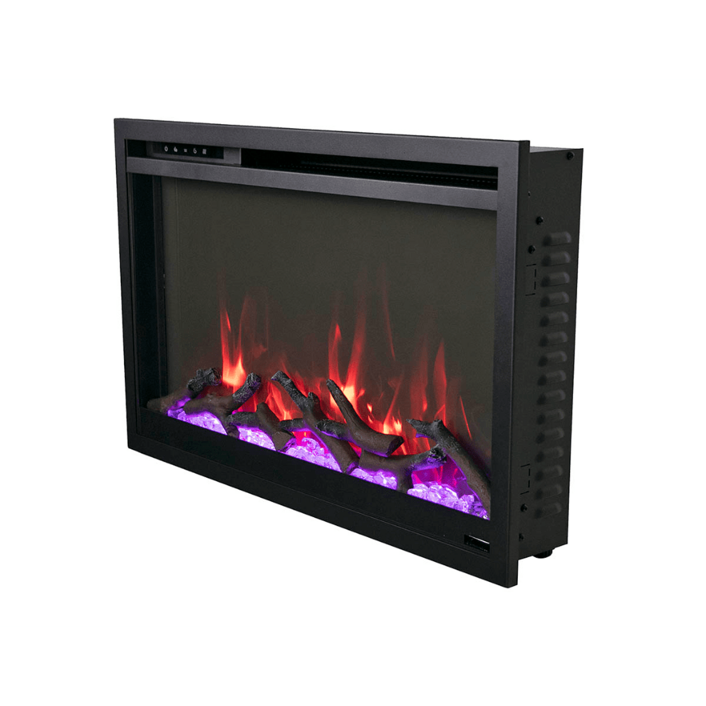 Amantii Traditional Xtraslim 33" Smart Electric Fireplace With Clear Glass Media
