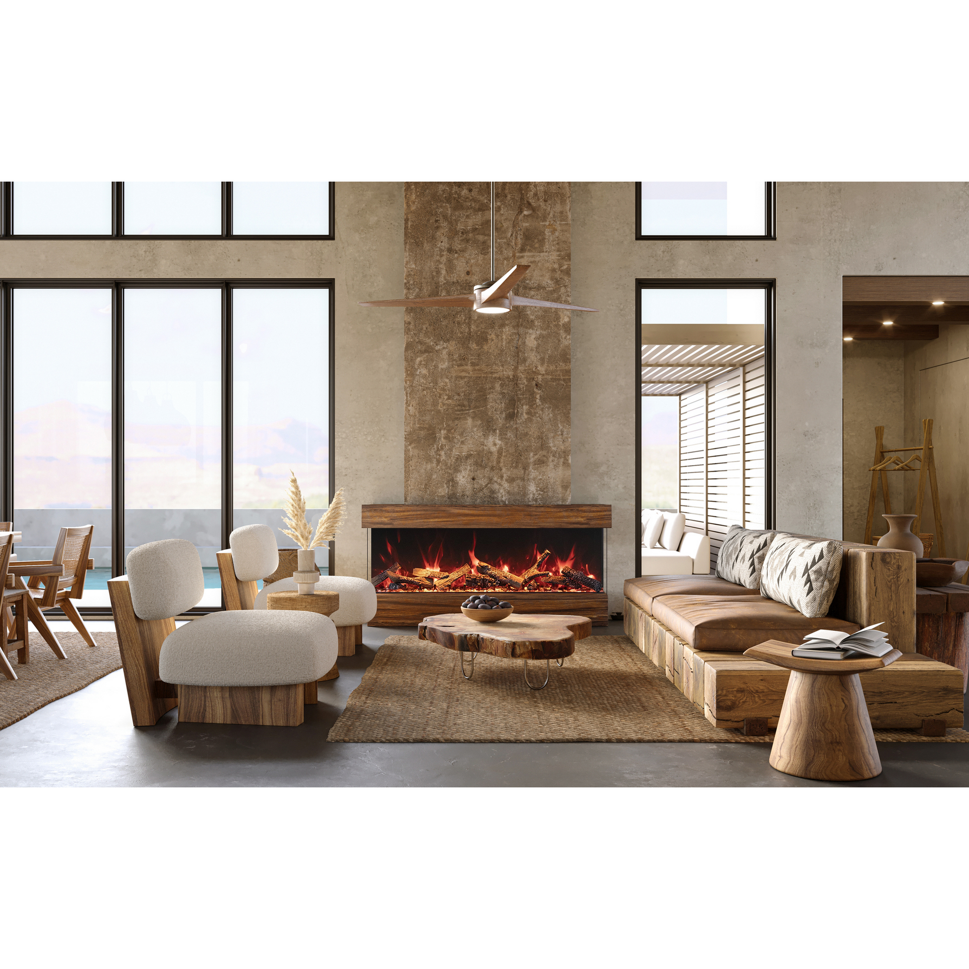 Amantii Tru View Bespoke 45" 3-Sided Indoor / Outdoor Electric Fireplace