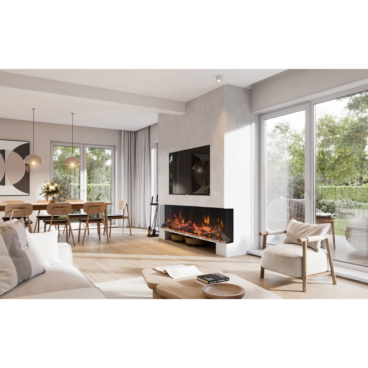 Amantii Tru View Bespoke 45" 3-Sided Indoor / Outdoor Electric Fireplace