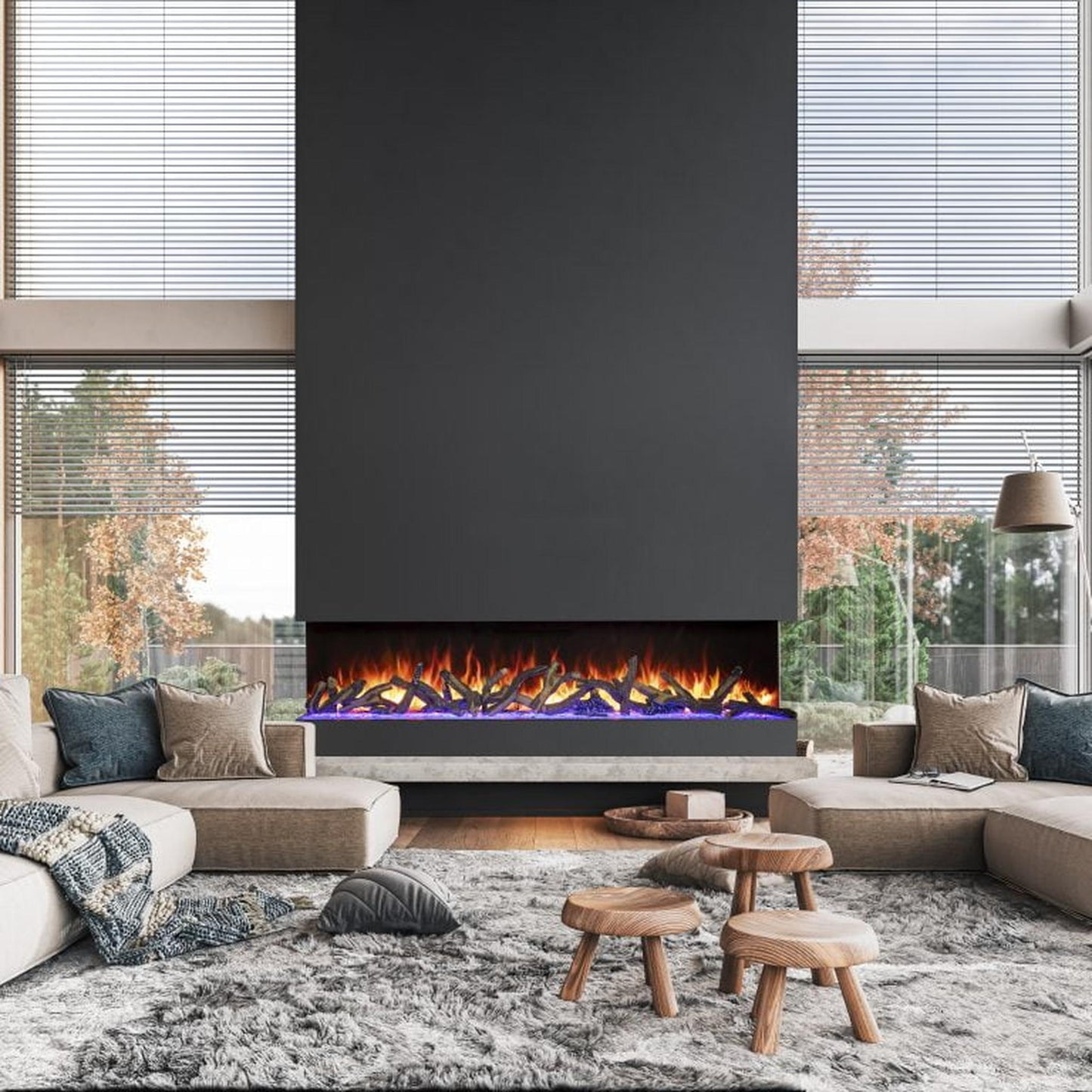 Amantii Tru View Bespoke 45" 3-Sided Indoor / Outdoor Electric Fireplace