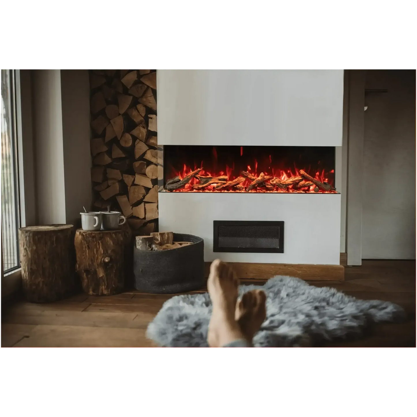 Amantii Tru View Bespoke 45" 3-Sided Indoor / Outdoor Electric Fireplace