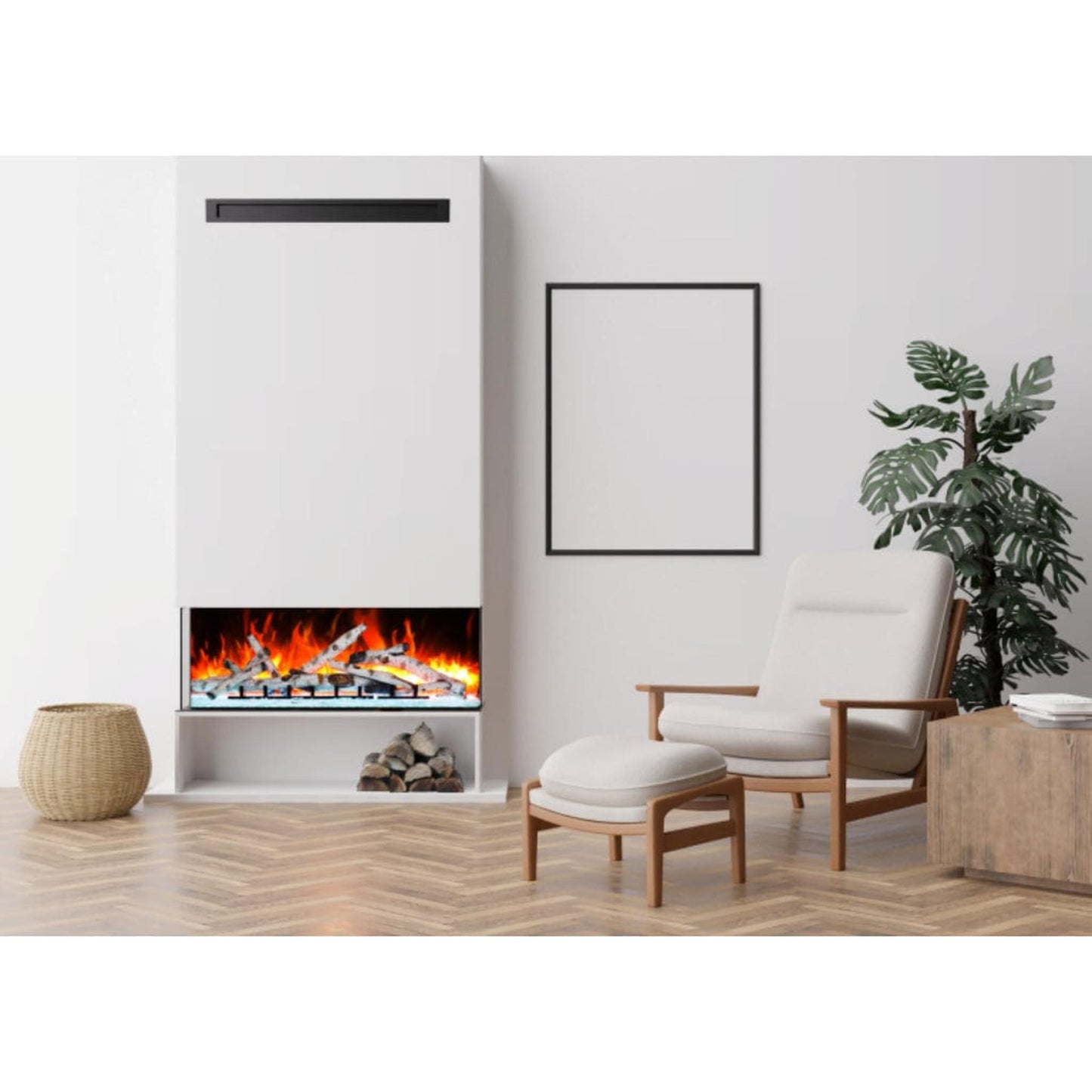 Amantii Tru View Bespoke 55" 3-Sided Indoor / Outdoor Electric Fireplace