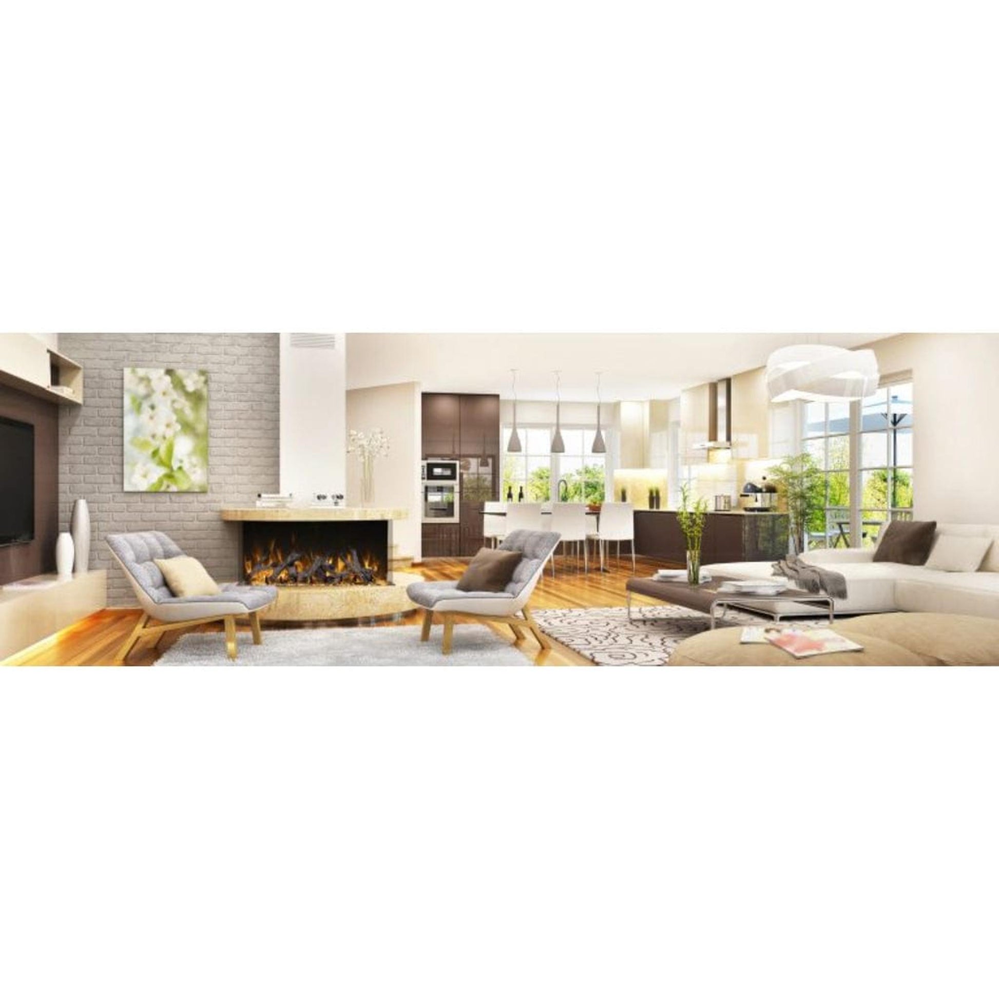 Amantii Tru View Bespoke 55" 3-Sided Indoor / Outdoor Electric Fireplace