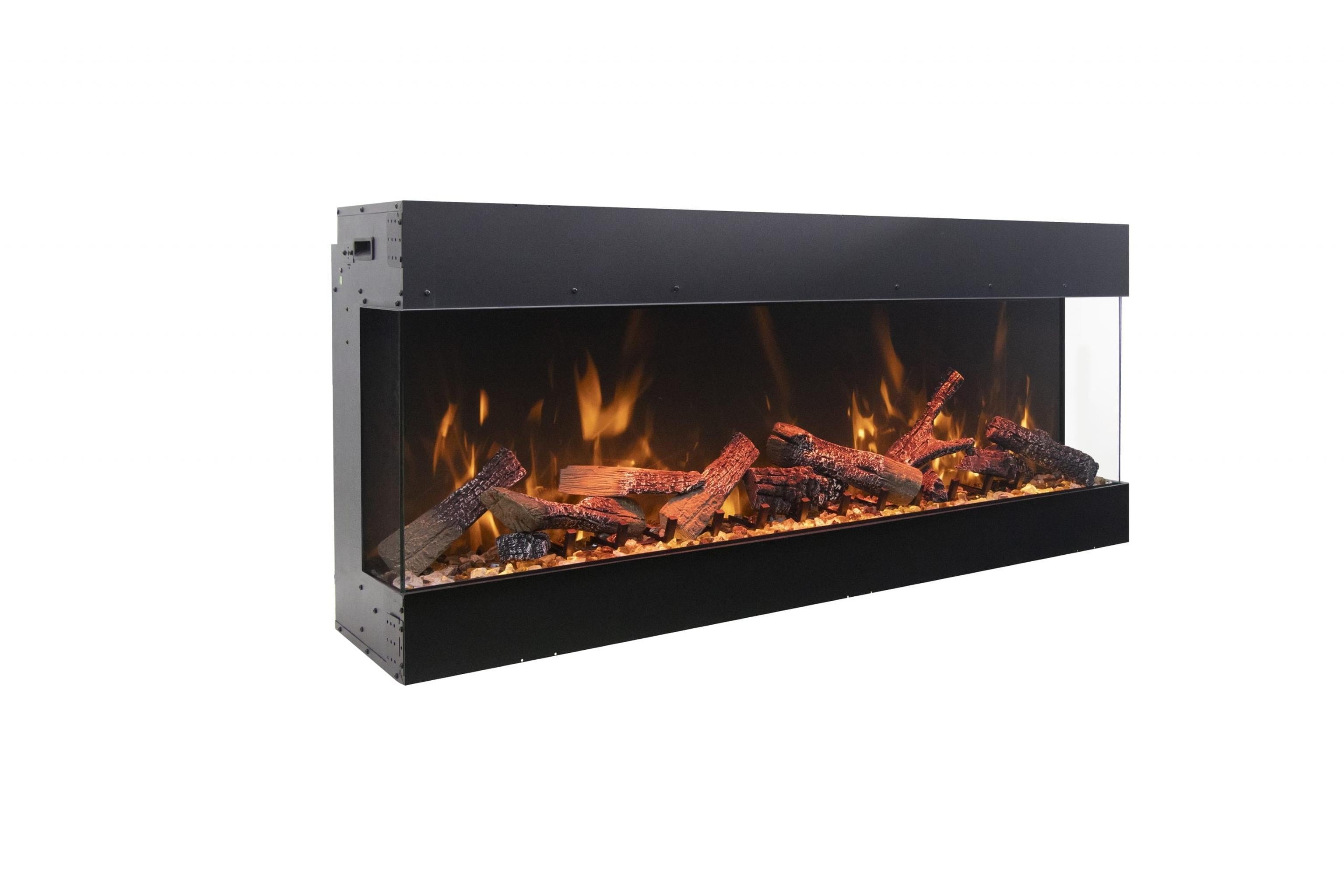 Amantii Tru View Bespoke 85" 3-Sided Built-in Electric Fireplace - Thumbnail 2