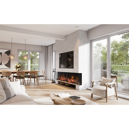 Amantii Tru View Bespoke 85" 3 Sided Indoor / Outdoor Electric Fireplace