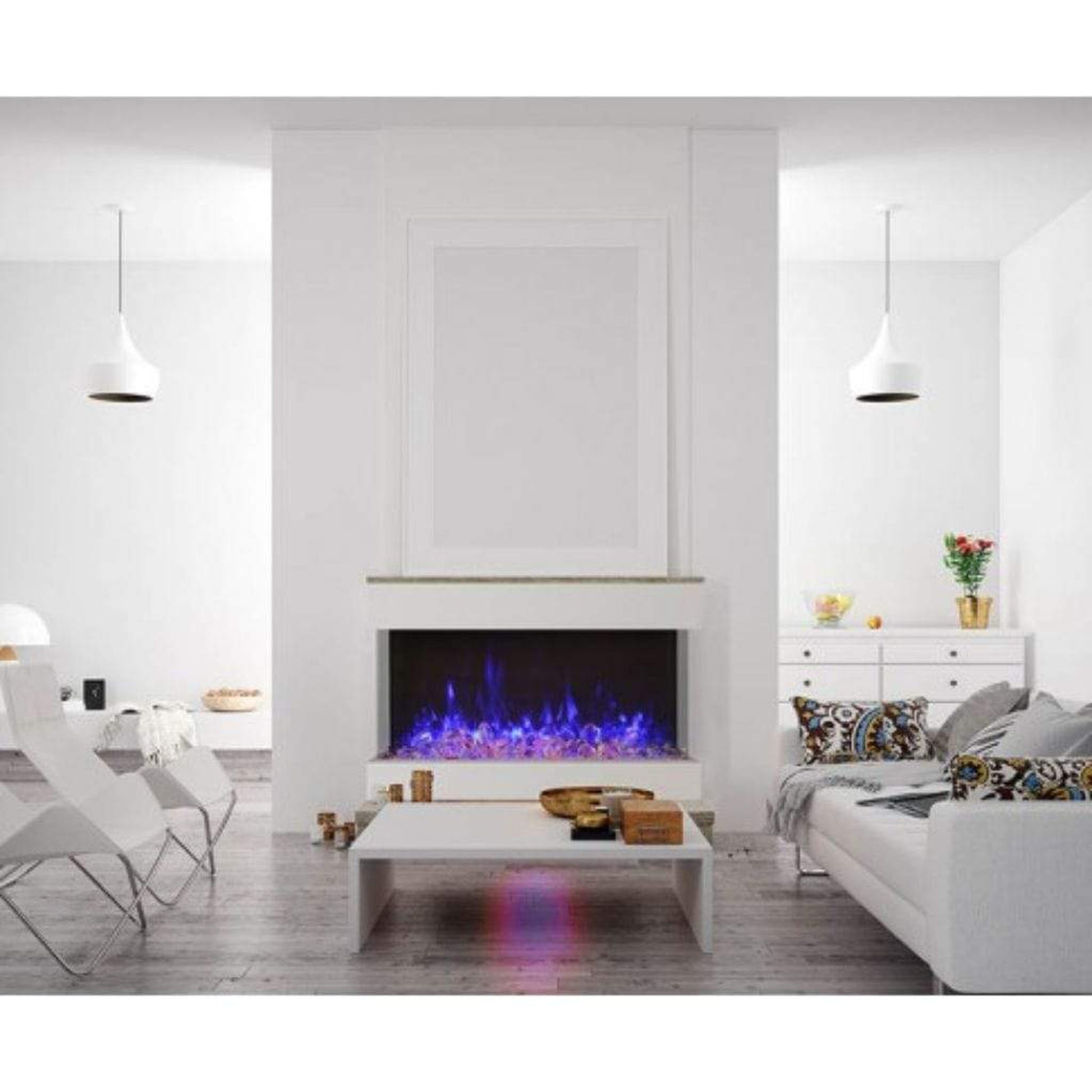 Amantii Tru View Extra Tall XL 40" 3-Sided Indoor / Outdoor Built-in Electric Fireplace