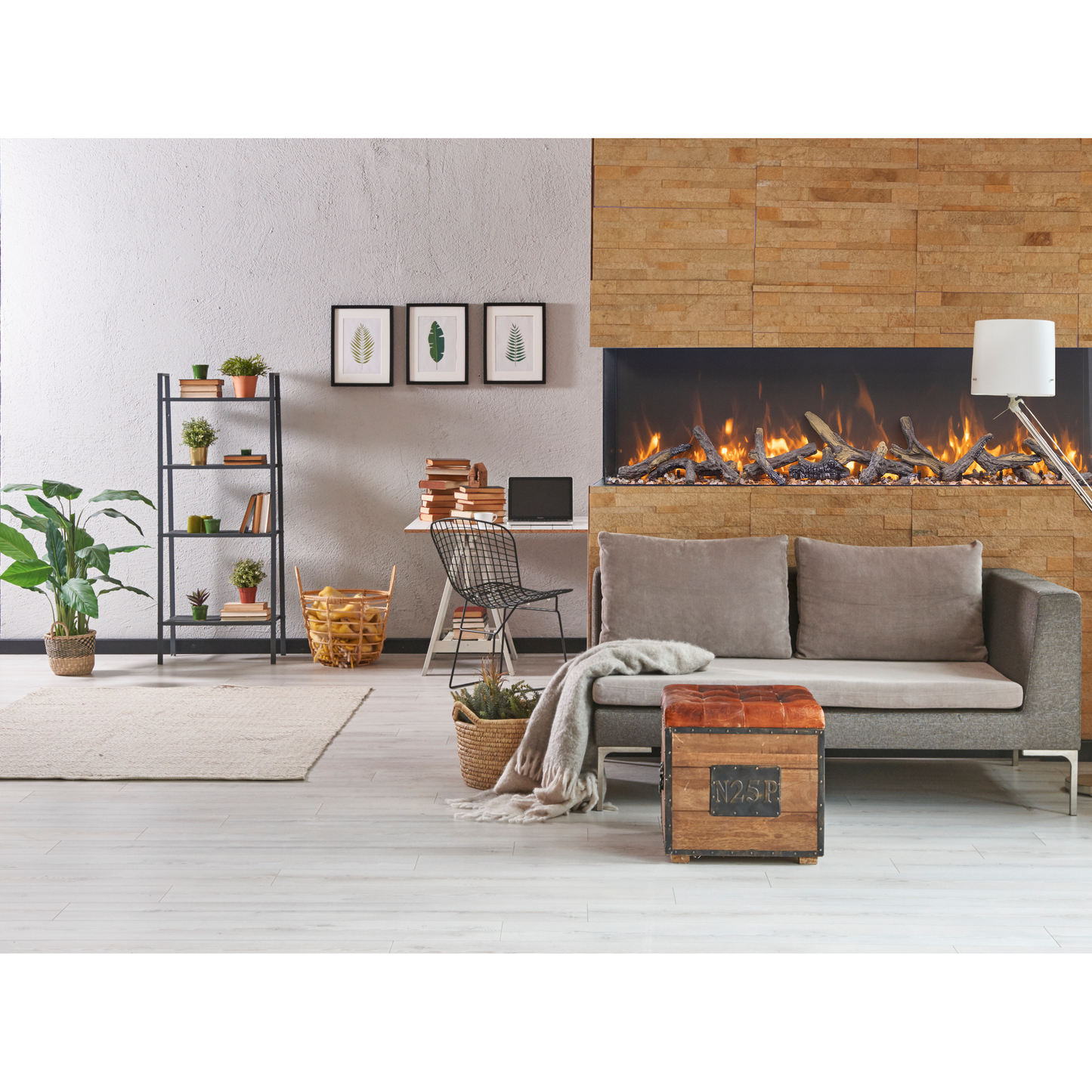 Amantii Tru View Extra Tall XL 72" 3-Sided Indoor / Outdoor Built-in Electric Fireplace
