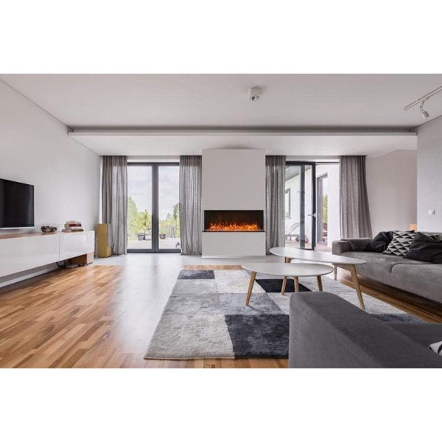 Amantii Tru View Extra Tall XL 50" 3-Sided Indoor / Outdoor Built-in Electric Fireplace