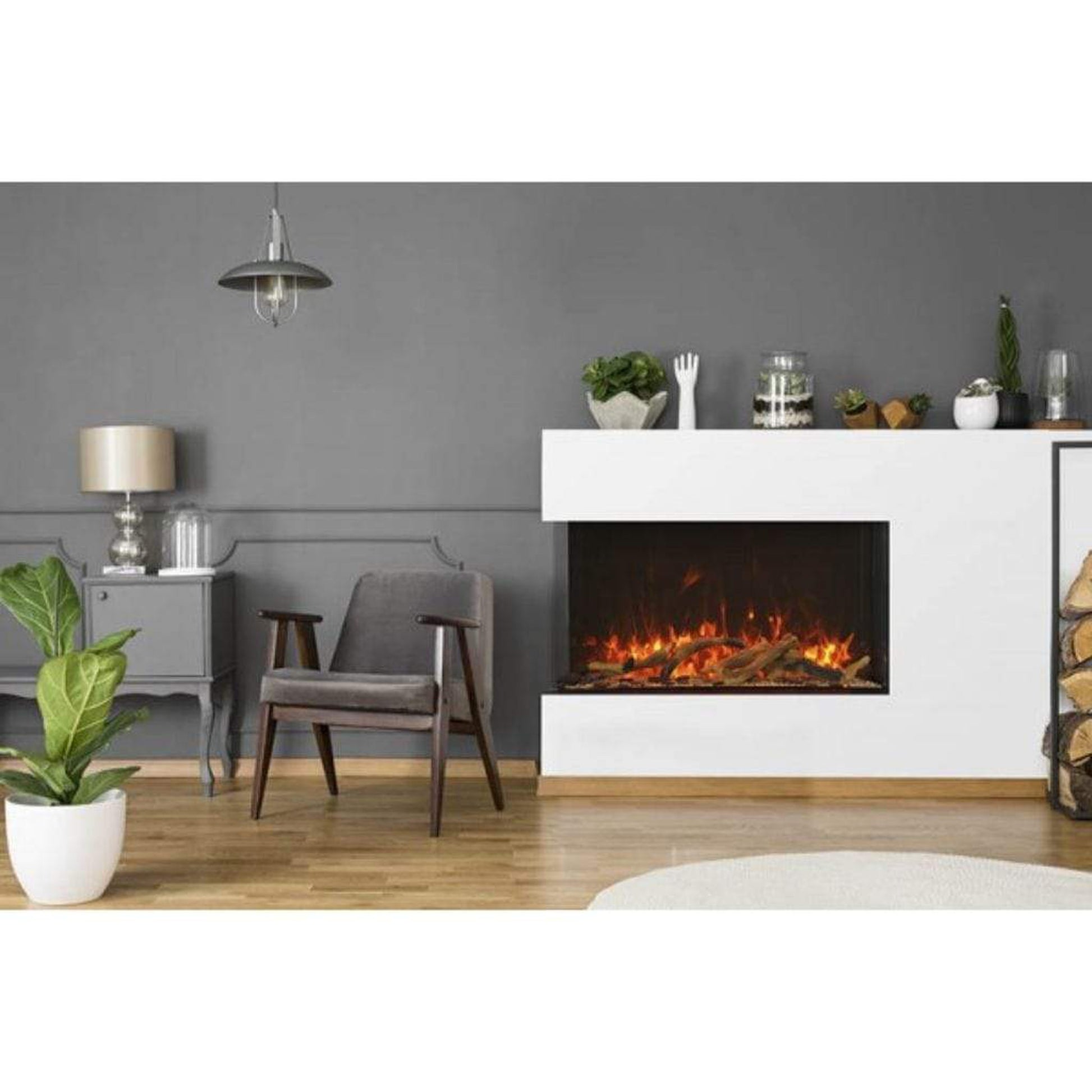 Amantii Tru View Extra Tall XL 50" 3-Sided Indoor / Outdoor Built-in Electric Fireplace