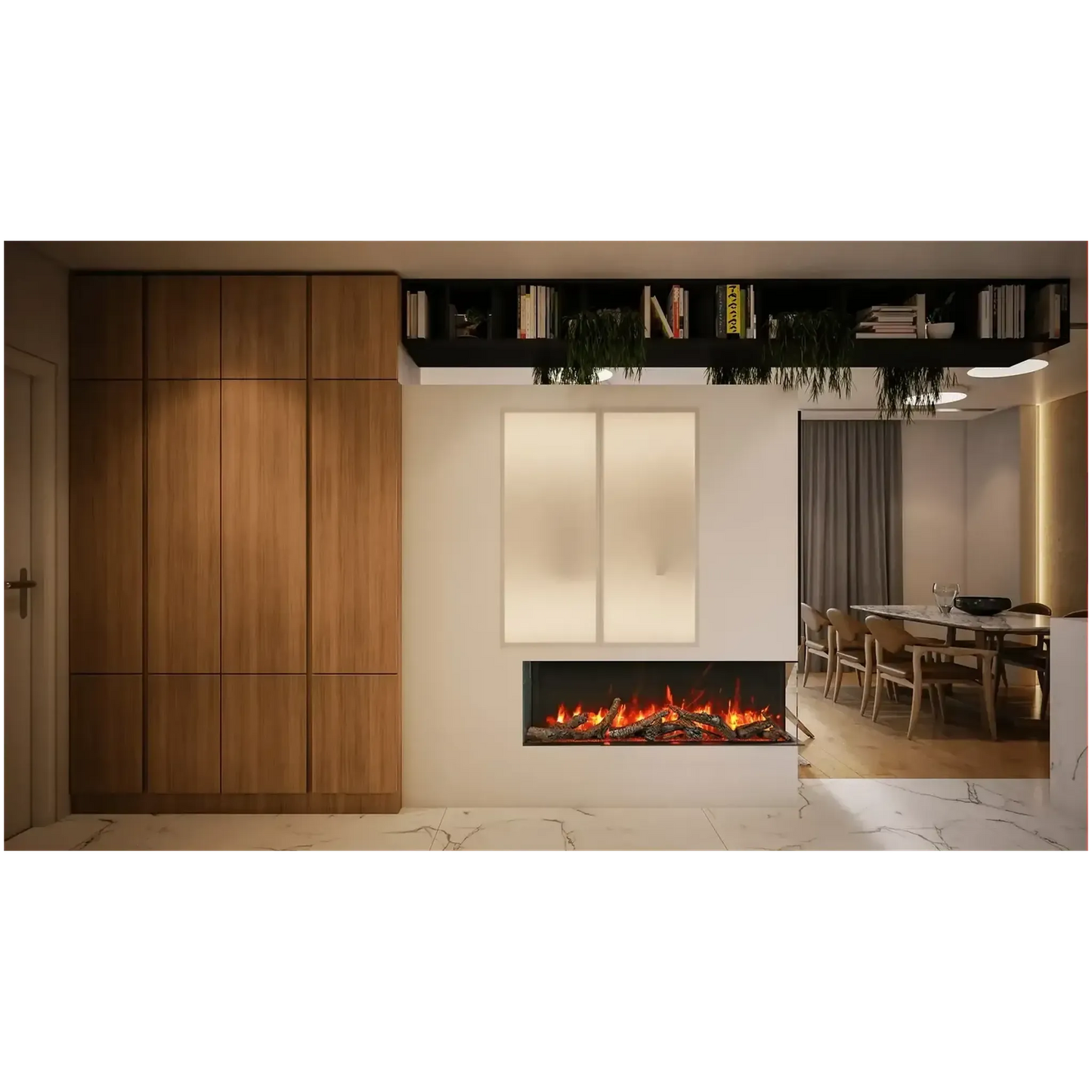 Amantii Tru View Slim 30" 3-Sided Indoor / Outdoor Electric Fireplace