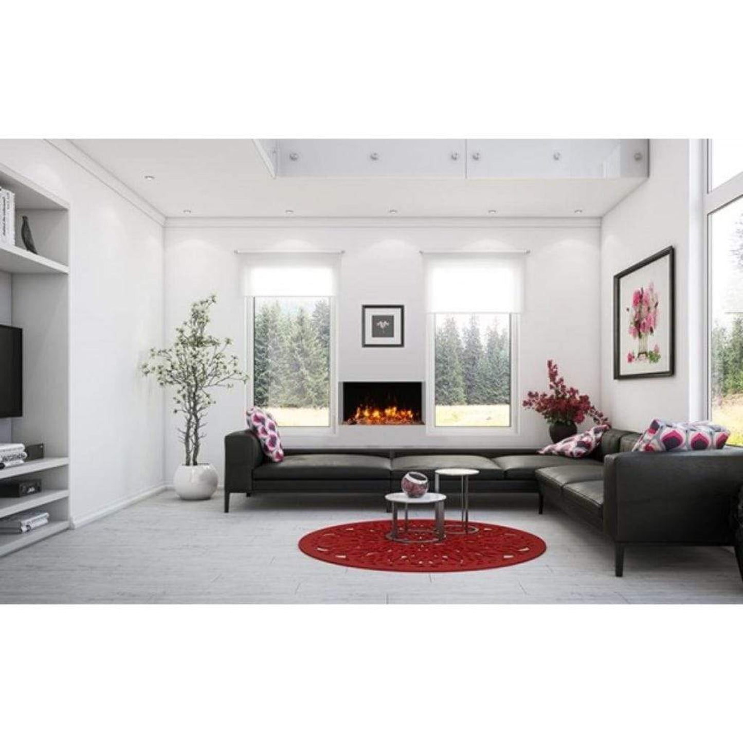 Amantii Tru View Slim 60" 3-Sided Indoor / Outdoor Electric Fireplace