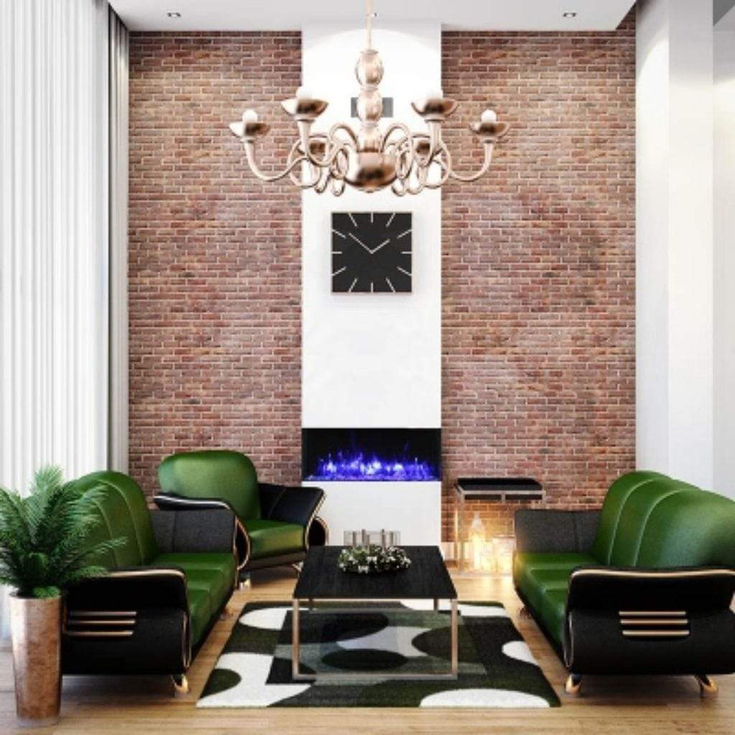 Amantii Tru View Slim 60" 3-Sided Indoor / Outdoor Electric Fireplace