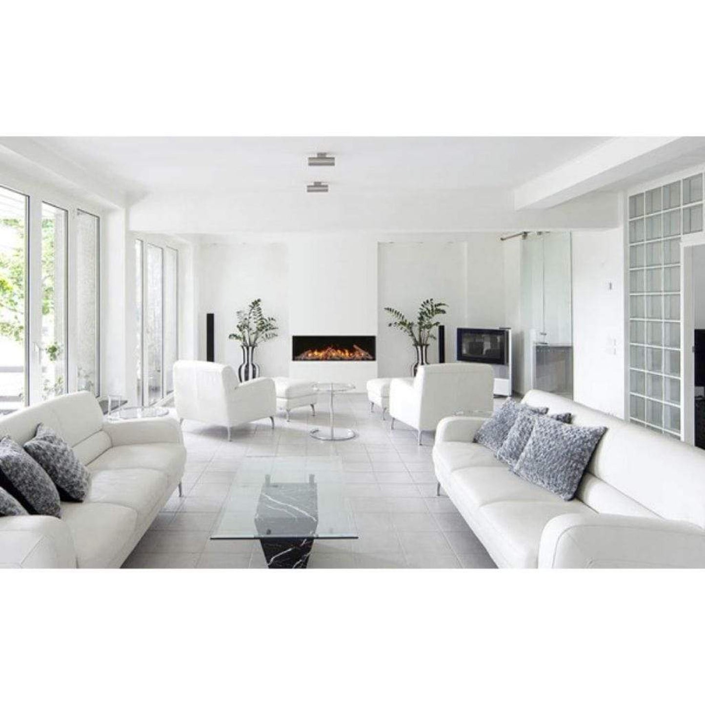 Amantii Tru View Slim 60" 3-Sided Indoor / Outdoor Electric Fireplace