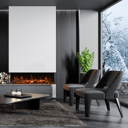 Amantii Tru View XL Deep 60" 3-Sided Indoor / Outdoor Built-in Electric Fireplace