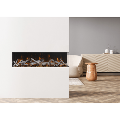Amantii Tru View XL Deep 60" 3-Sided Indoor / Outdoor Built-in Electric Fireplace