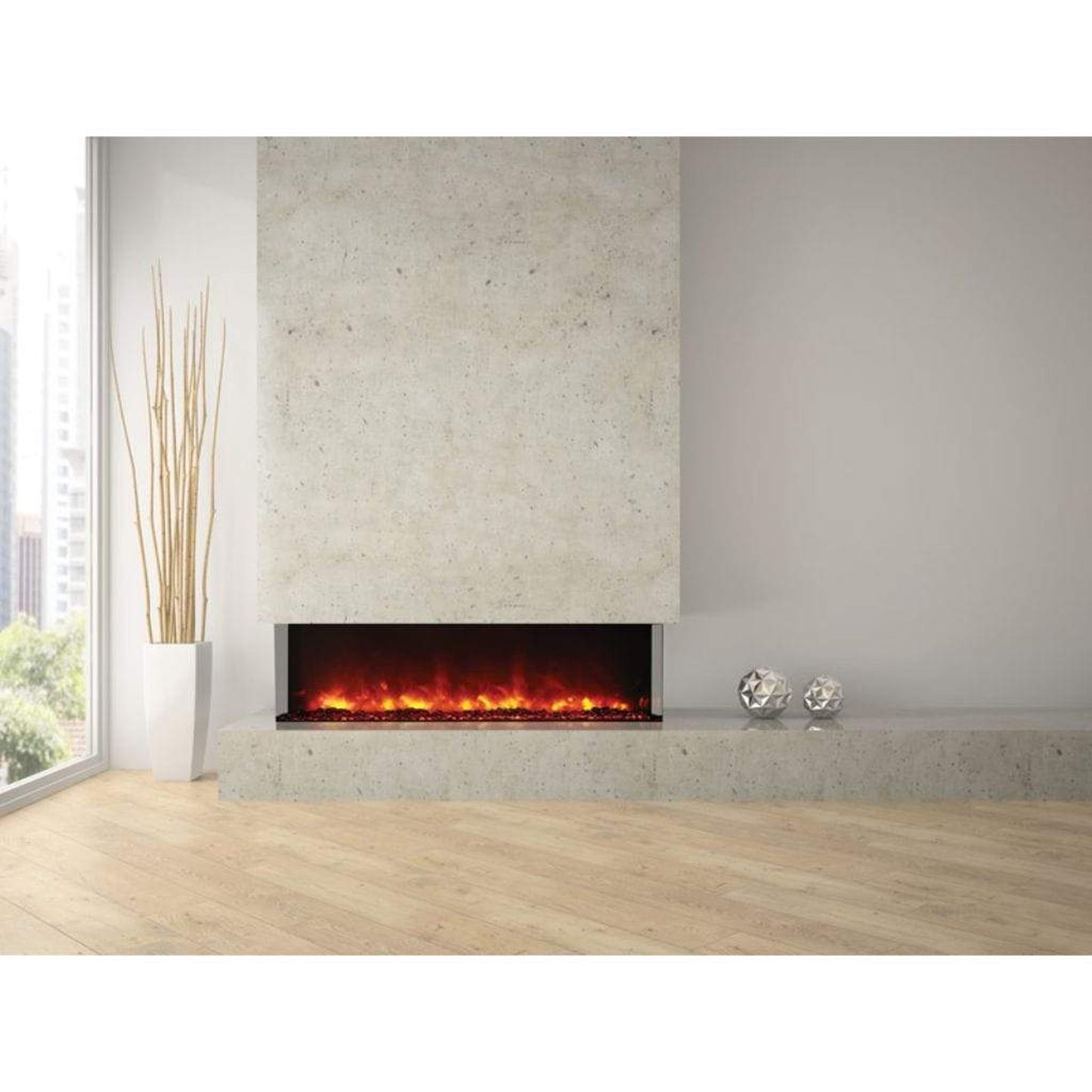 Amantii Tru View XL Deep 60" 3-Sided Indoor / Outdoor Built-in Electric Fireplace