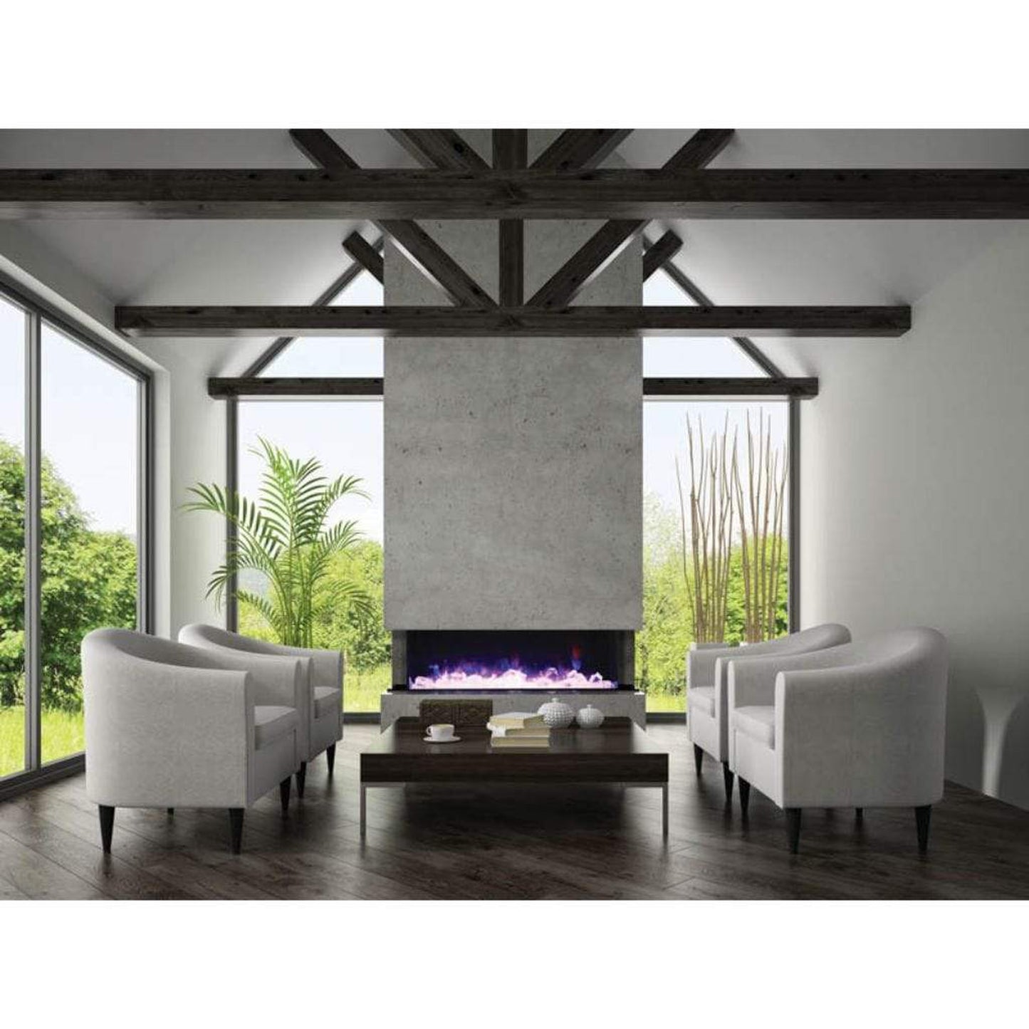 Amantii Tru View XL Deep 72" 3-Sided Indoor / Outdoor Built-in Electric Fireplace